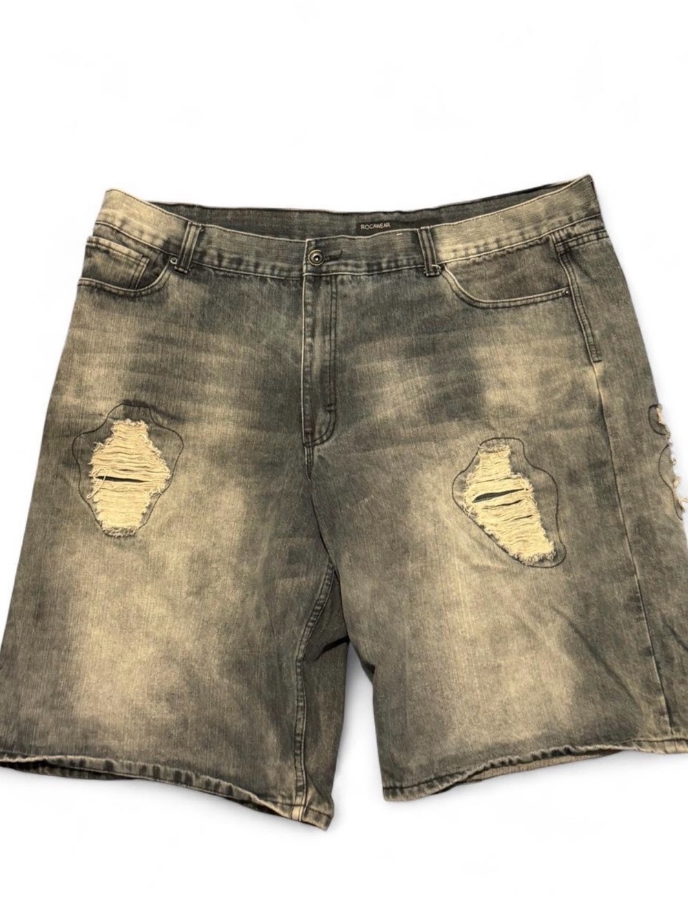 Rocawear Gray Distressed Denim Shorts